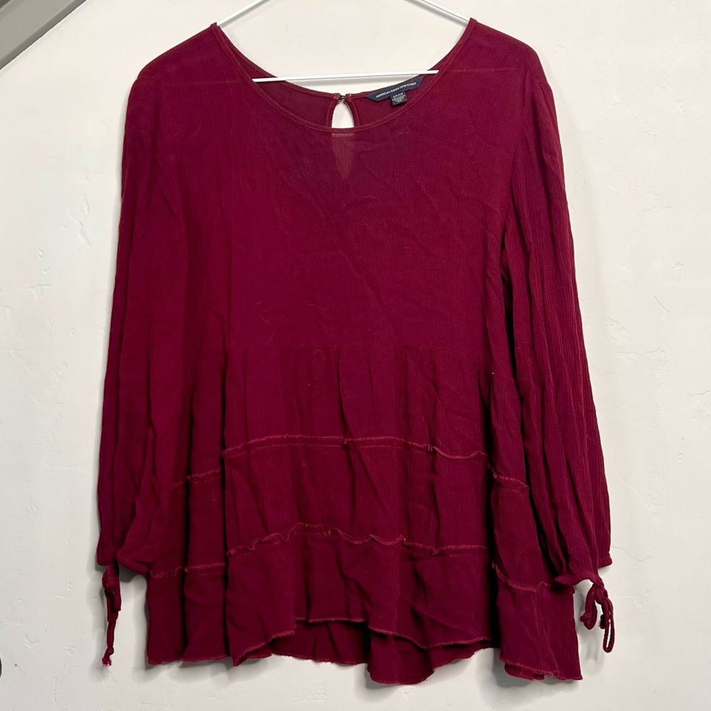 American Eagle Tiered Babydoll Blouse